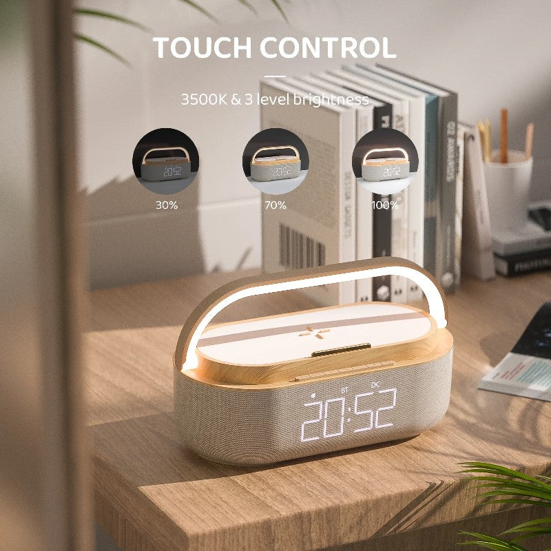 Haut Parleur Bluetooth Réveil Veilleuse COSLUR S29 avec charge induction sans fil 15W