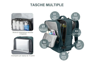 Bagage cabine avion, valise cabine avion LEWY multifonctionnel pour Easyjet 45x36x20 et Ryanair 40x20x25, bagage à main, sac à dos pour homme et femme