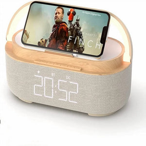 Haut Parleur Bluetooth Réveil Veilleuse COSLUR S29 avec charge induction sans fil 15W