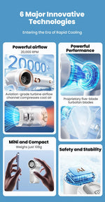 Charger l'image dans la galerie, Ventilateur portable de poche ZIN88, 5 vitesses réglables, rechargeable par USB type C, affichage numérique, ventilateur de bureau, ventilateur d'extérieur
