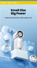 Charger l'image dans la galerie, Ventilateur portable de poche ZIN88, 5 vitesses réglables, rechargeable par USB type C, affichage numérique, ventilateur de bureau, ventilateur d'extérieur
