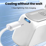 Charger l'image dans la galerie, Ventilateur portable de poche ZIN88, 5 vitesses réglables, rechargeable par USB type C, affichage numérique, ventilateur de bureau, ventilateur d'extérieur
