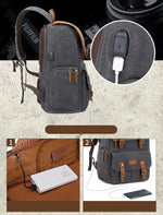 Cargar imagen en el visor de la galería, Sac à dos SENZU pour appareil photo, étanche, avec port USB, pour ordinateur portable 15.6 pouces également
