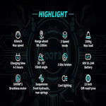 Load image into Gallery viewer, Trottinette électrique OOTD T30 3200 W à trois roues, avec double chargeur, noire
