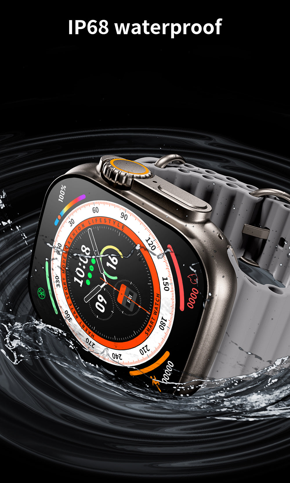 Waterproof Smart Watch for Men and Women ULTRA 8 with GPS Track